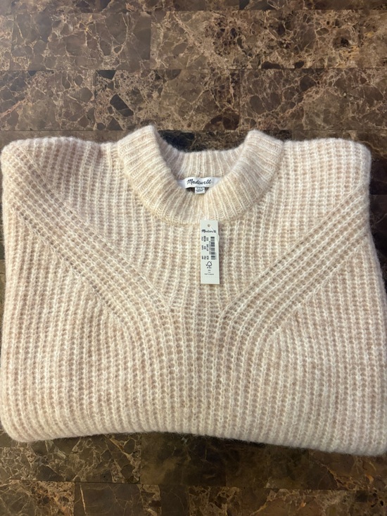 Madewell Sweaters - Madewell Soft Cream Waffle-Knit Crewneck Sweater